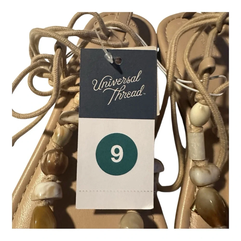 Universal Thread Tan Beaded Sandals - Picture 4 of 5